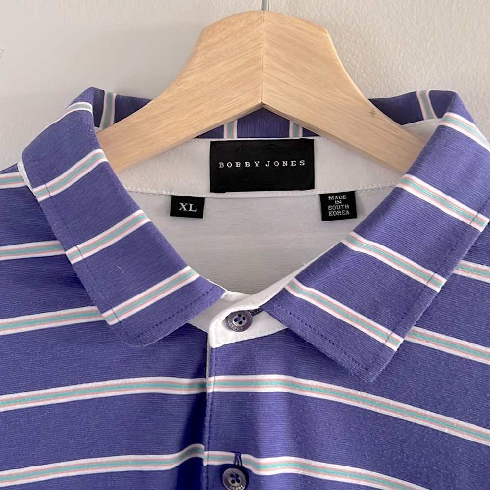 Bobby Jones - Purple Striped Golf Shirt -